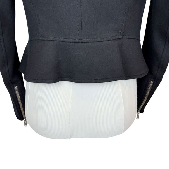 EUC Theory Asymmetrical Black Moto‎ Jacket Zippers Size 0 Pockets - Picture 8 of 10